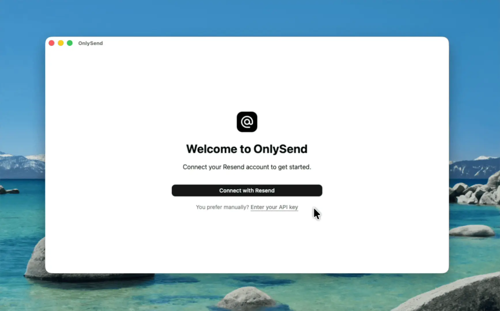 La aplicación de escritorio OnlySend mostrando su interfaz de correo